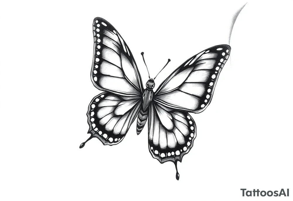 Butterfly tattoo on a neck tattoo idea