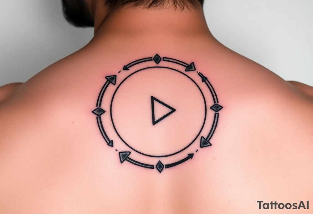 Rewind circle with play pause and stop in the circle tattoo idea Rewind circle with play pause and stop in the circle tattoo idea