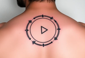 Rewind circle with play pause and stop in the circle tattoo idea