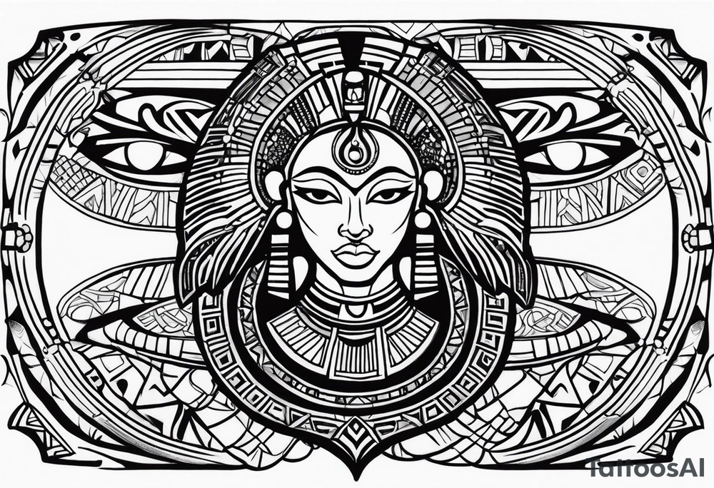 african, egyptian cultural tattoo idea