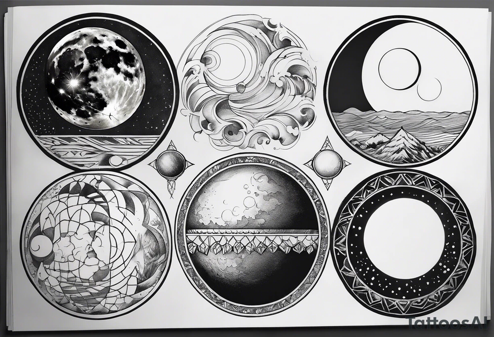 Lunar phases tattoo idea