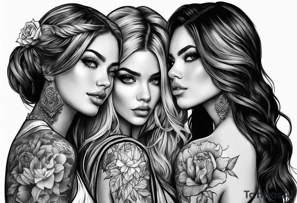 3 girls and one boy tattoo idea