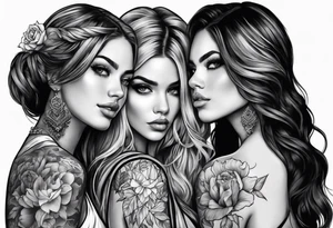 3 girls and one boy tattoo idea