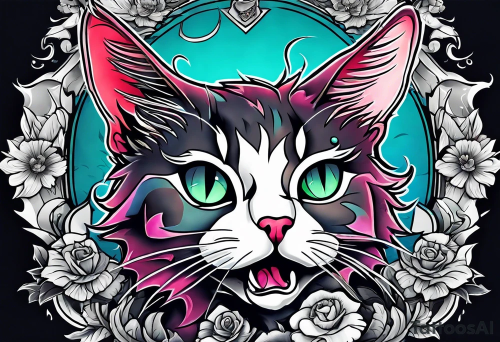 A zombie cat tattoo idea