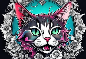 A zombie cat tattoo idea