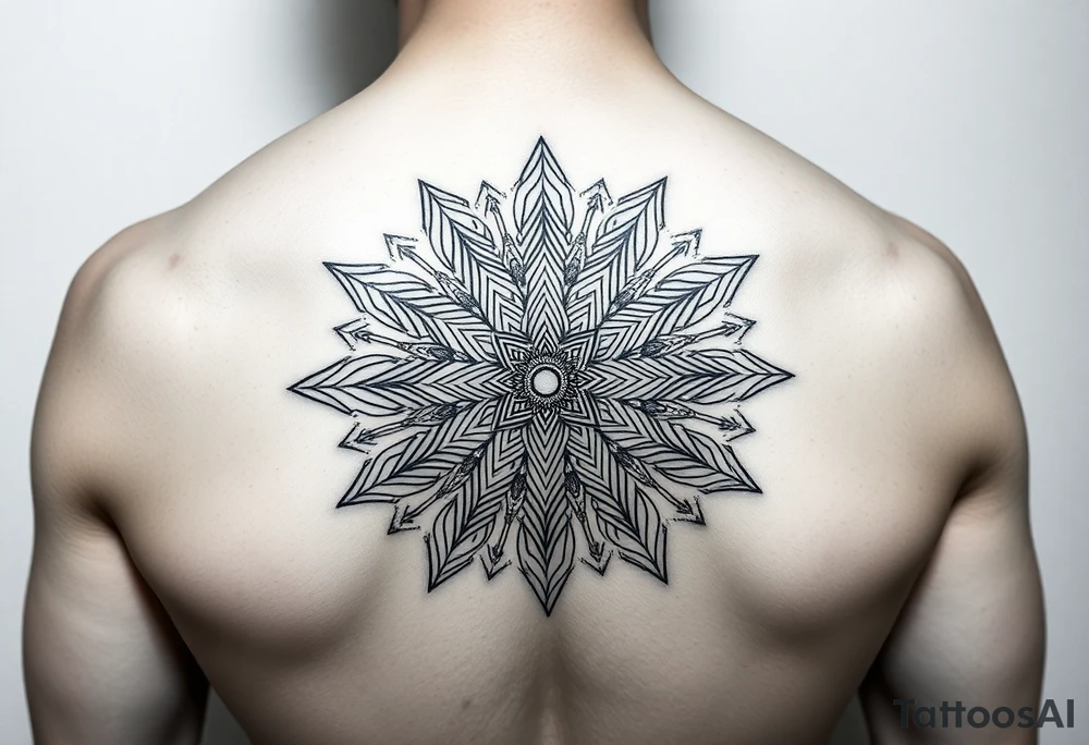 intricate mandala with sacred geometry and cosmic elements tattoo idea
