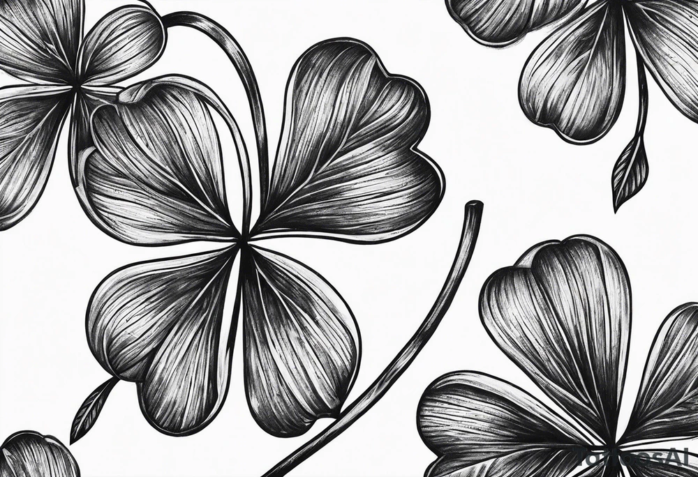 a single three leaf clover with vine tattoo idea