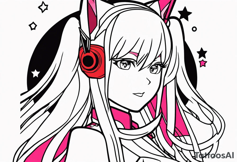 Zero two anime character tattoo idea