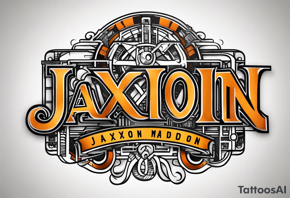 Industrial names Jaxon Madison Evelyn tattoo idea