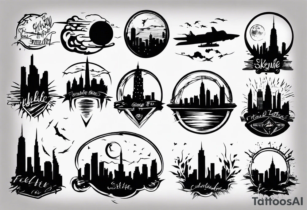 skyline
silhouette tattoo idea