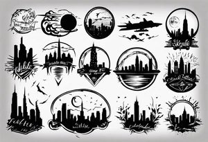 skyline
silhouette tattoo idea