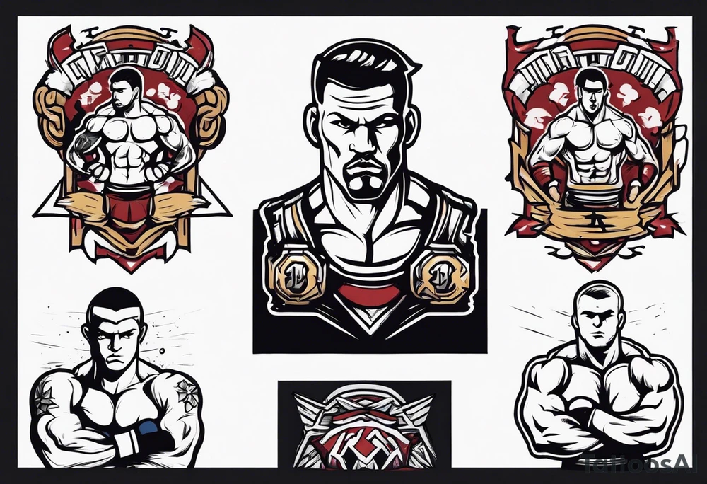 Old school style mma fighter tattoo tattoo idea