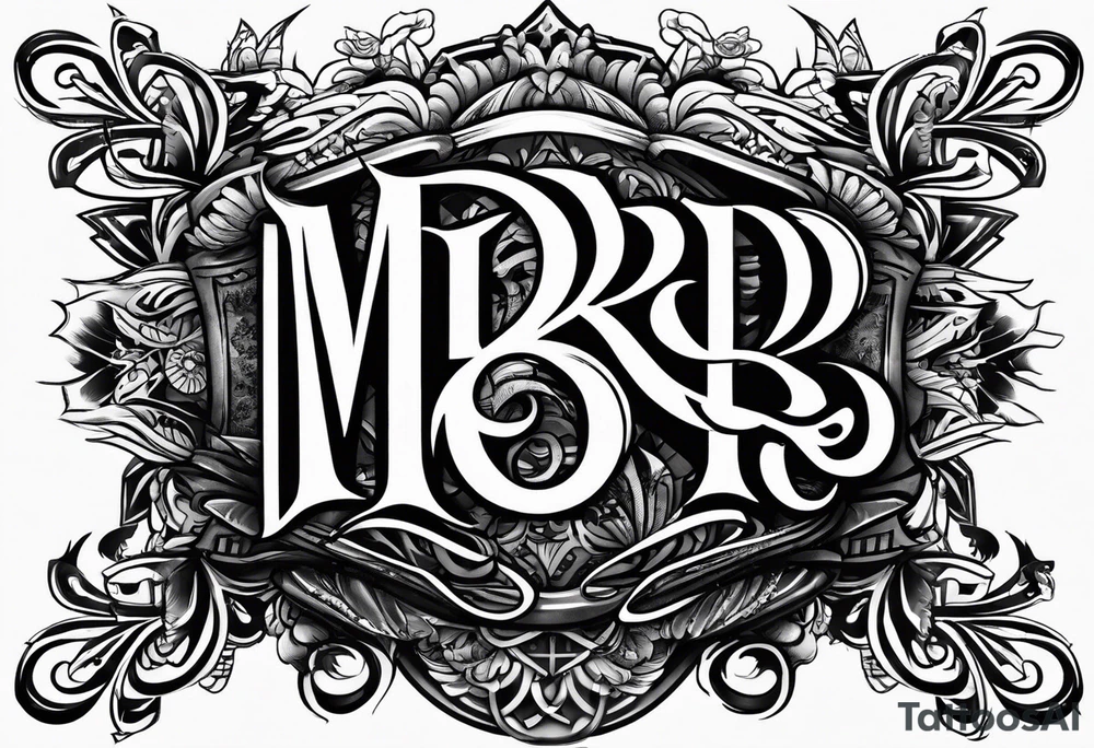 logo-type tattoo word "MRBG" tattoo idea