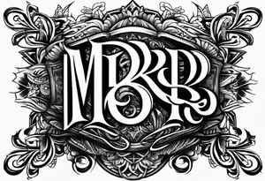 logo-type tattoo word "MRBG" tattoo idea
