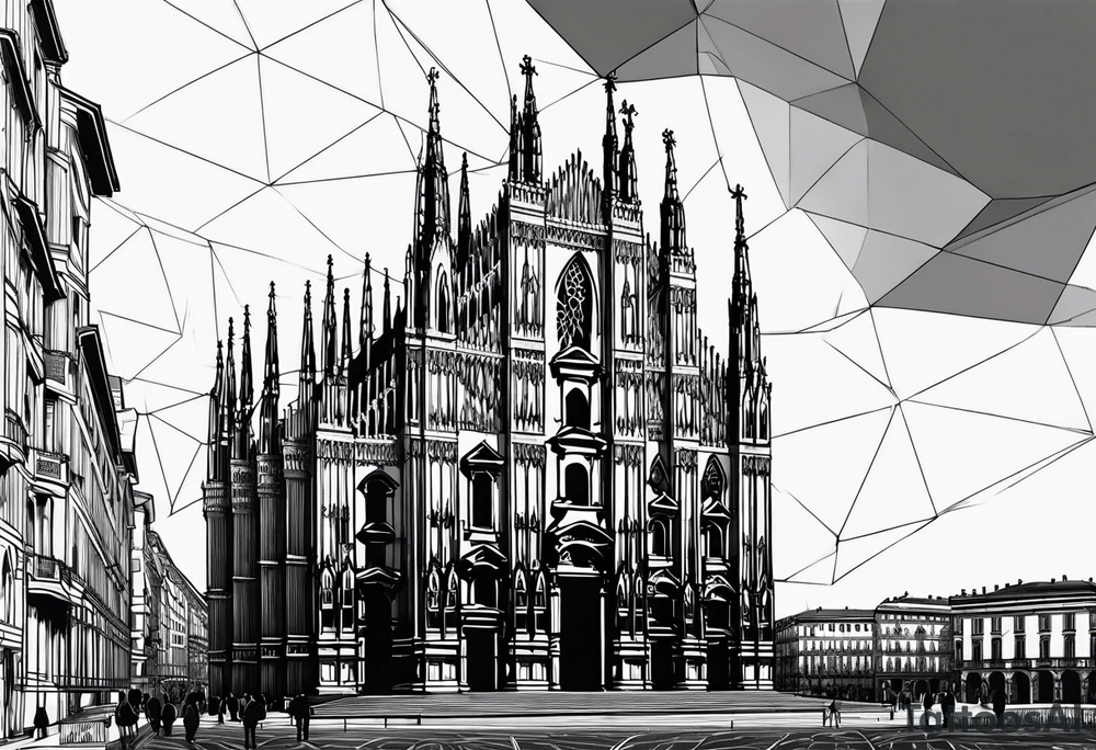 milan cathedral as if it were in the movie the nighmare before christmas tattoo idea