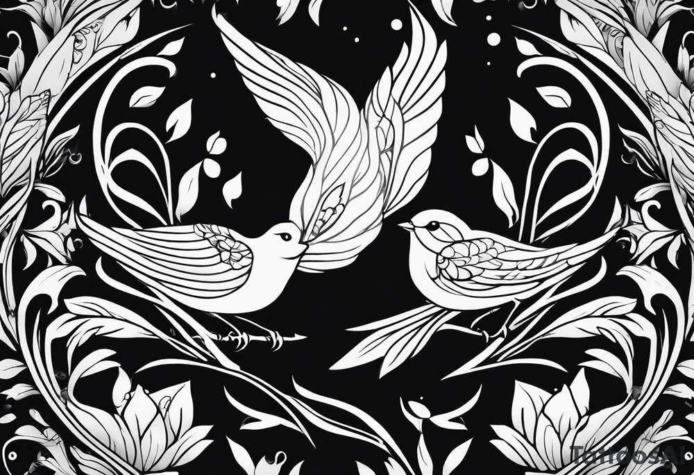 small bird outline tattoo idea
