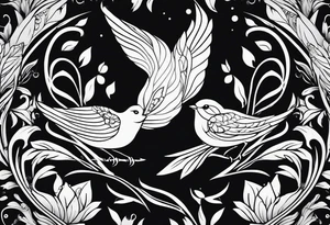 small bird outline tattoo idea