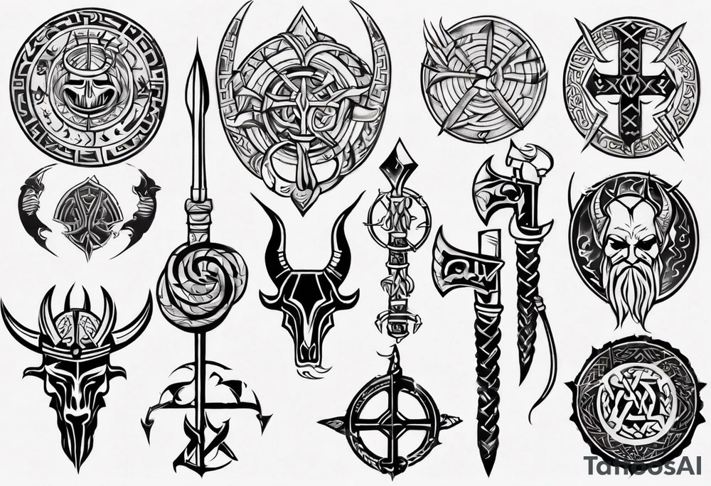 Viking symbols tattoo idea