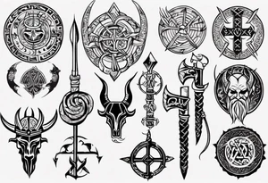 Viking symbols tattoo idea