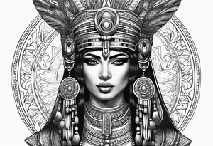 cleopatra with headdress tattoo idea
