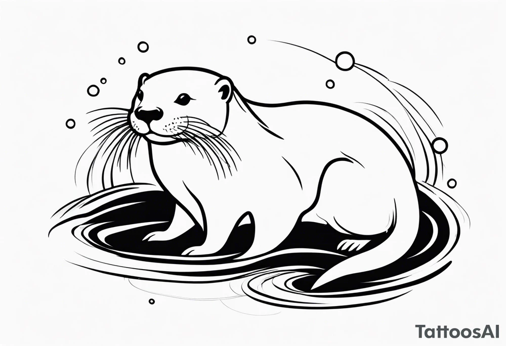 Playful Otter tattoo idea