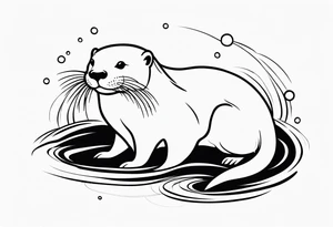 Playful Otter tattoo idea