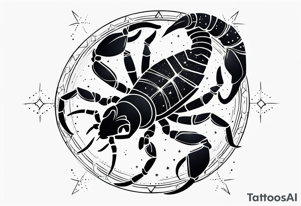 Scorpion with scorpio constellation tattoo idea