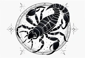 Scorpion with scorpio constellation tattoo idea