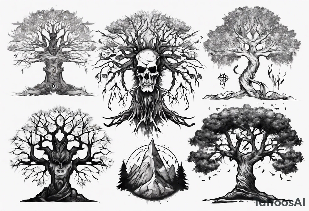 Warrior tree tattoo idea