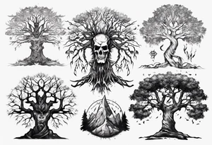Warrior tree tattoo idea