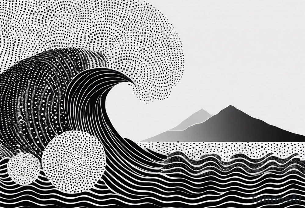 Geometric waves tattoo idea