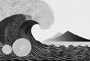 Geometric waves tattoo idea