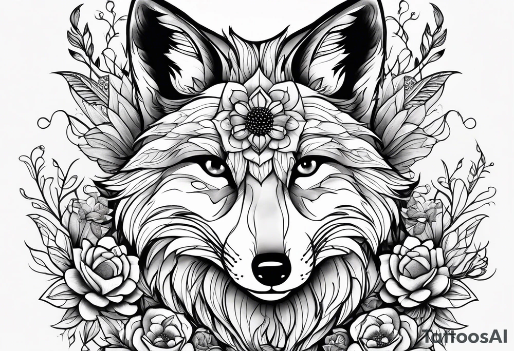 A forearm tattoo of a fox and a honey bee tattoo idea