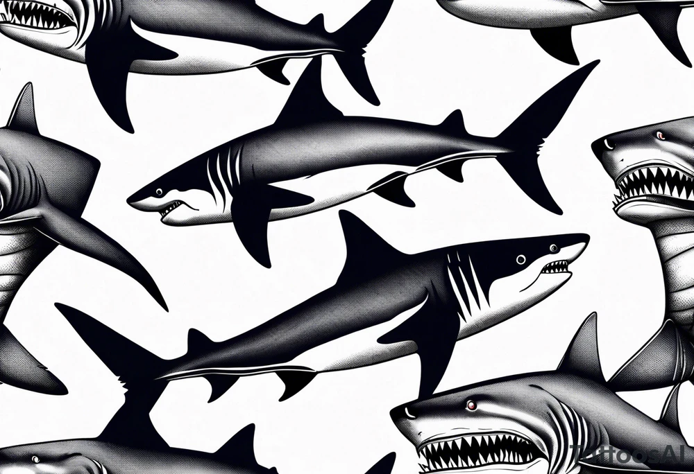 2 nautical style sharks wrapped around the knee no background tattoo idea 2 nautical style sharks wrapped around the knee no background tattoo idea