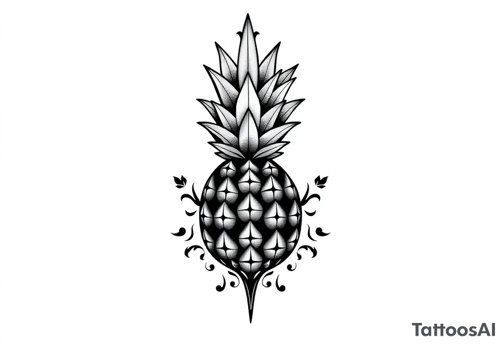 Majestic, crown, pineapple ,vagina, anus tattoo idea