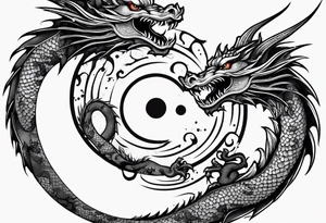 Yin and yang as a dragon tattoo idea