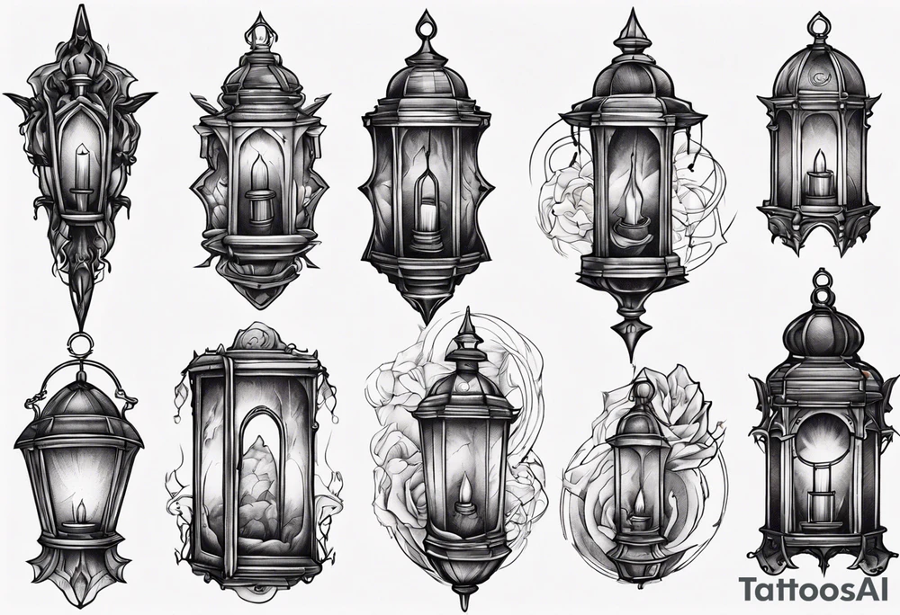 Gothic lantern tattoo idea