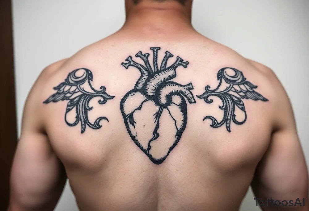 medieval heart woodcut tattoo idea