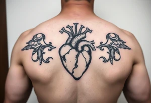medieval heart woodcut tattoo idea