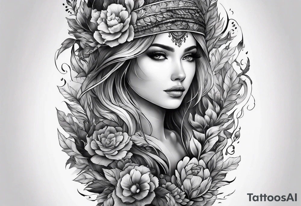 Half sleeve, bark growing through skin tattoo idea
