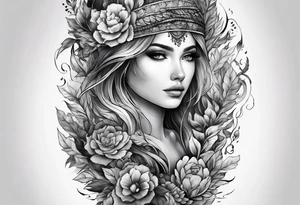 Half sleeve, bark growing through skin tattoo idea
