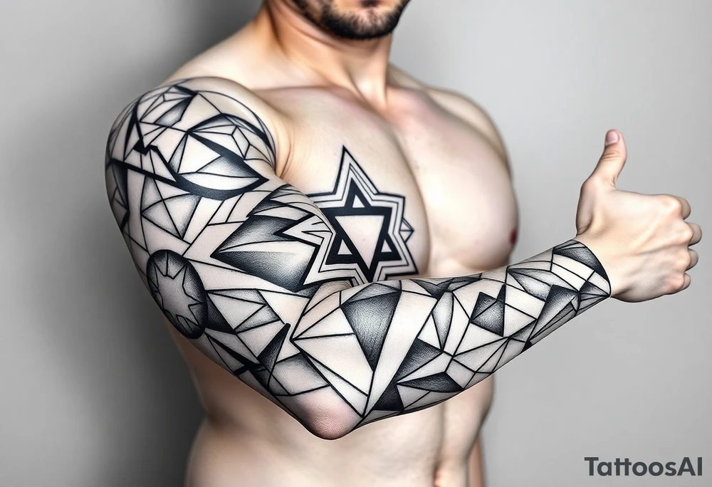 Geometry with love symbol tattoo idea