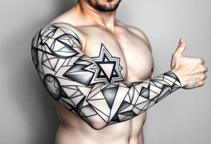 Geometry with love symbol tattoo idea
