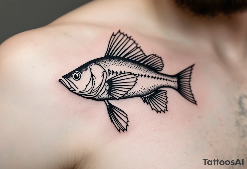 Blackwork Catfish Tattoo – A solid black ink catfish silhouette with detailed fin and barb textures created through negative space and dot shading. tattoo idea