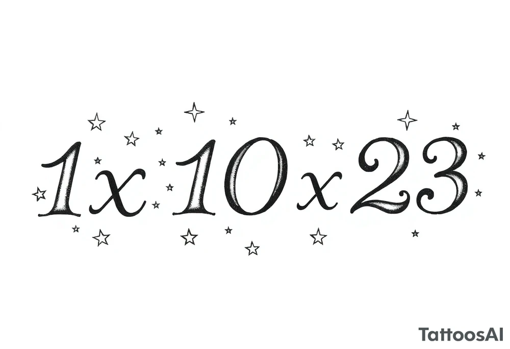 1x10^23 surrounded by stars tattoo idea