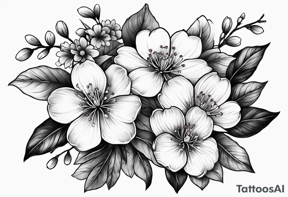 Cherry blossom leaf tattoo idea