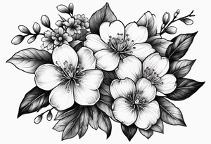 Cherry blossom leaf tattoo idea