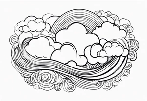 heaven clouds swirl vignette tattoo idea