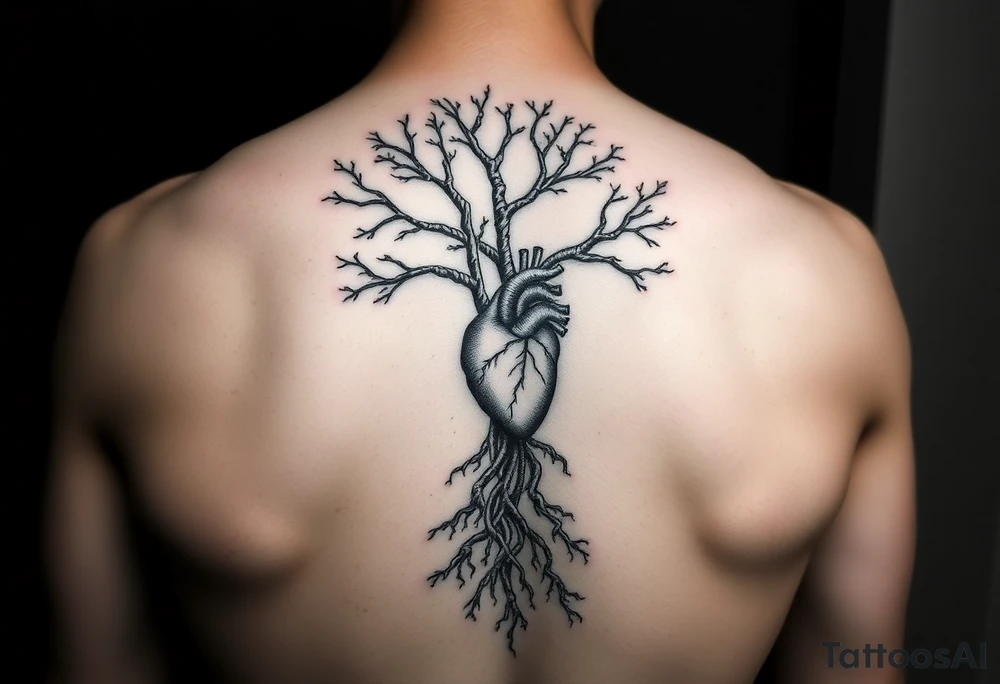 DNA tree with roots and anatomical heart inside the roots tattoo idea DNA tree with roots and anatomical heart inside the roots tattoo idea