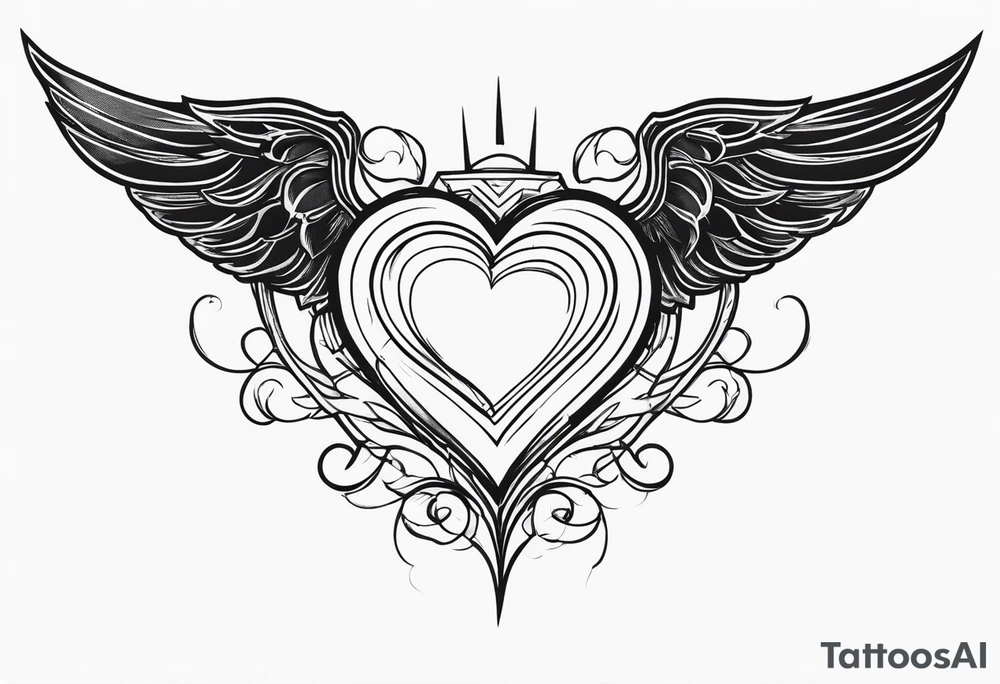 angelish devilish heart/wings tattoo idea
